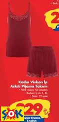 KADIN VİSKON İP ASKILI PİJAMA TAKIMI KADIN VİSKON İP ASKILI PİJAMA TAKIMI